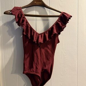 Wilfred by Aritzia  Burgundy Bodysuit nwot size M